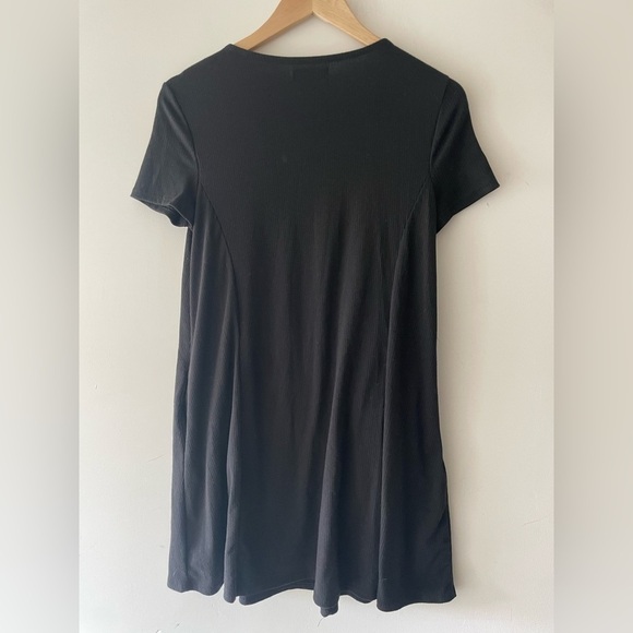Urban Outfitters Black Basic Flowy T-Shirt Ribbed Dress XS - Picture 5 of 5